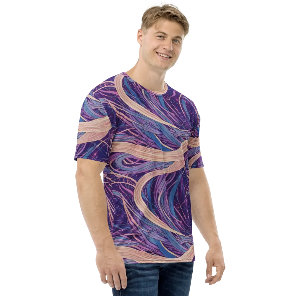 Moonlit Filament on Men's Crew Neck T-Shirt — Right