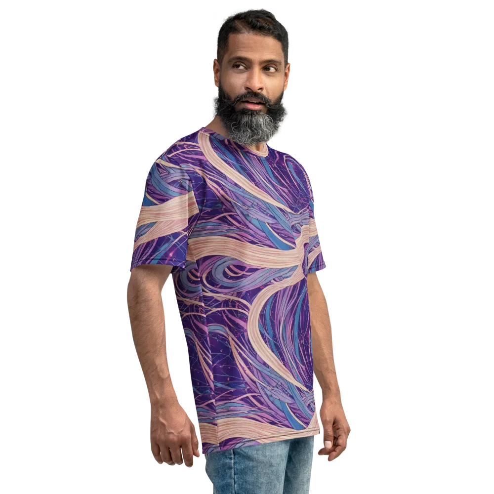 Moonlit Filament on Men's Crew Neck T-Shirt — Right