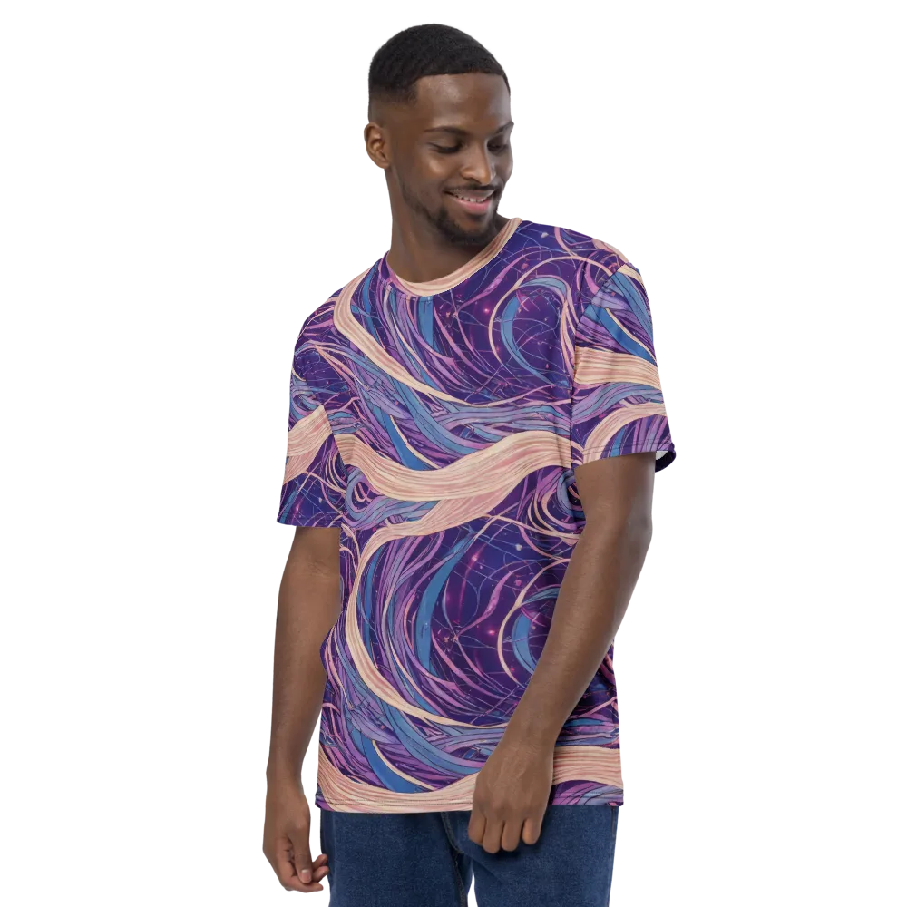 Moonlit Filament on Men's Crew Neck T-Shirt — Left
