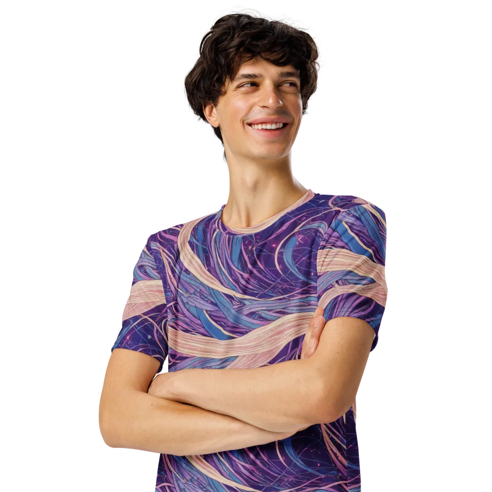 Moonlit Filament on Men's Crew Neck T-Shirt — Left Front