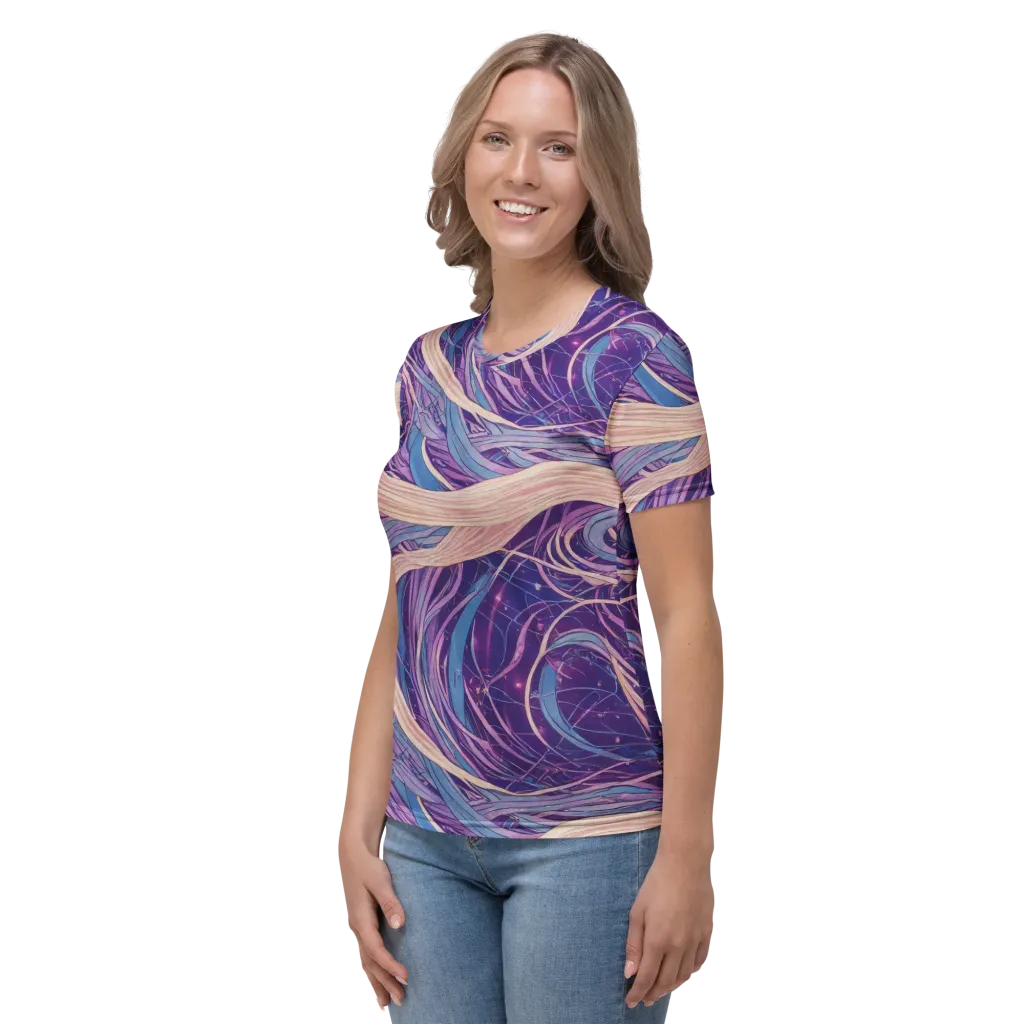Moonlit Filament on Women's Crew Neck T-Shirt — Left