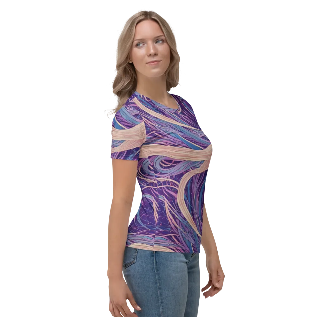 Moonlit Filament on Women's Crew Neck T-Shirt — Right