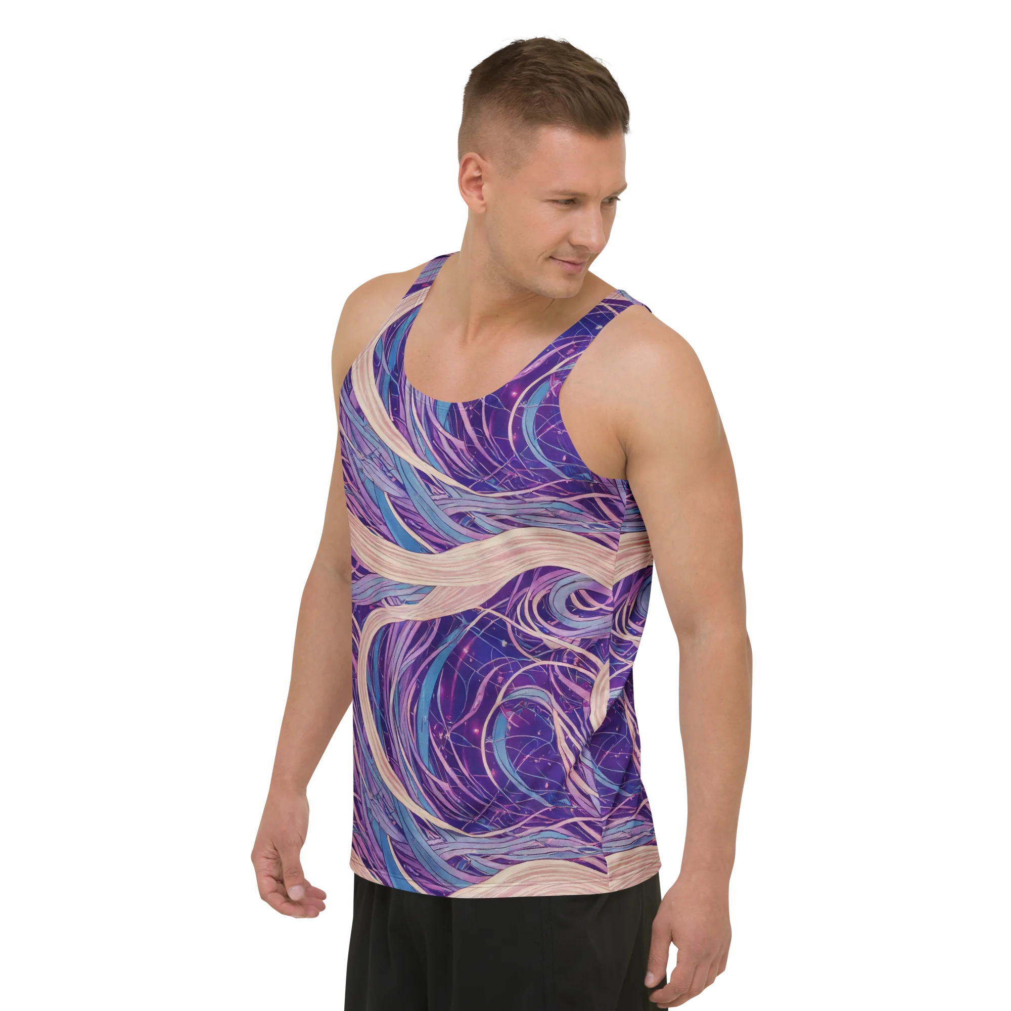 Moonlit Filament on Men's Tank Top — Left Front