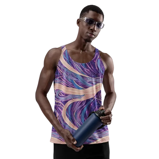 Moonlit Filament on a Men's Tank Top
