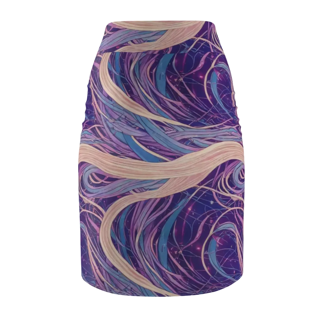 Moonlit Filament on Pencil Skirt — Back