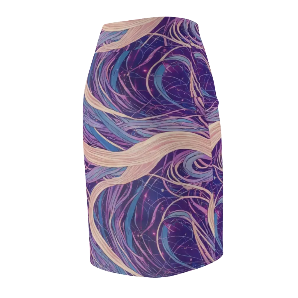 Moonlit Filament on Pencil Skirt — Back Side