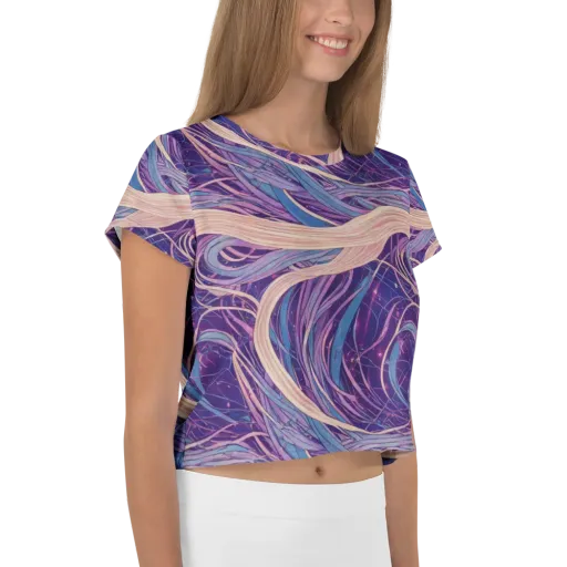 Moonlit Filament on a Crop Tee
