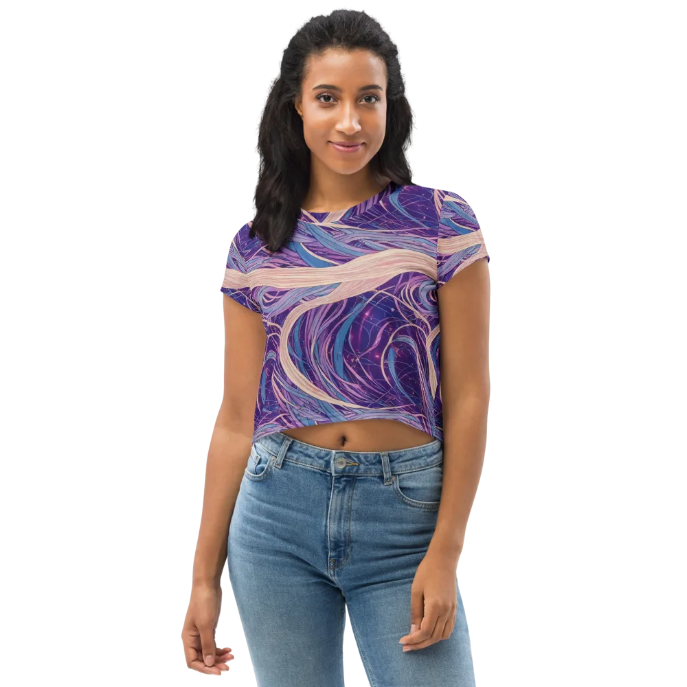 Moonlit Filament on Crop Tee — Front