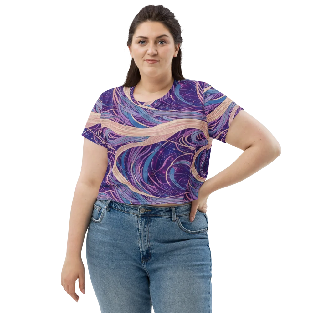 Moonlit Filament on Crop Tee — Front