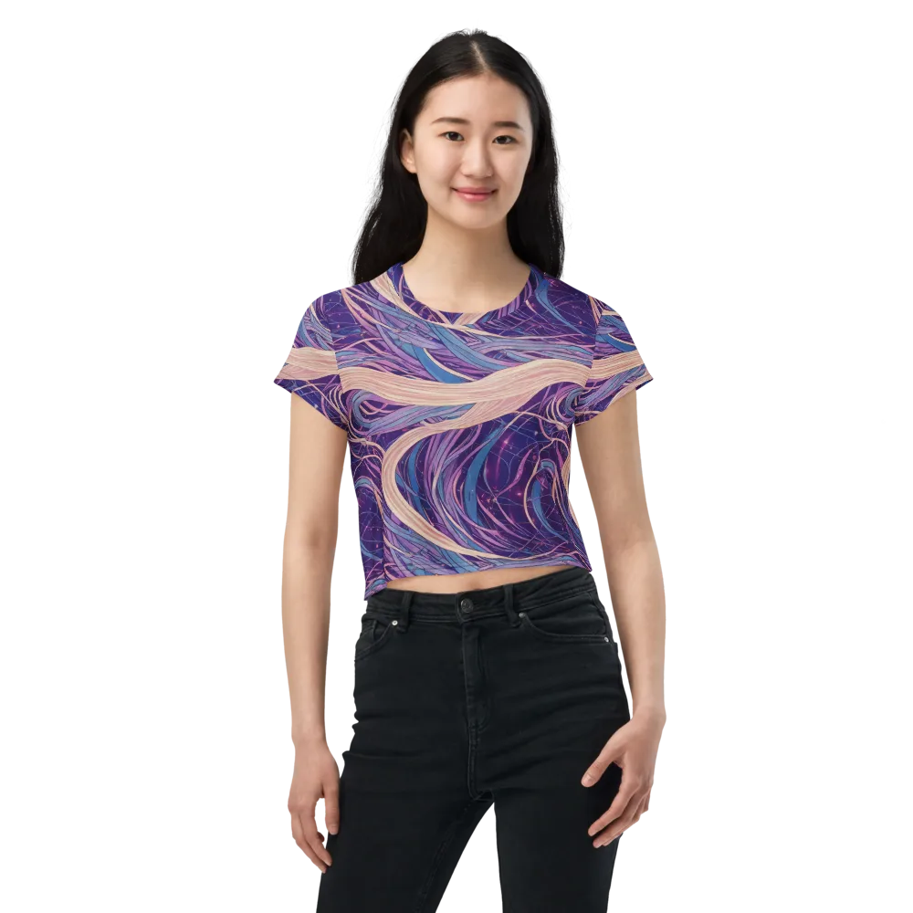 Moonlit Filament on Crop Tee — Front