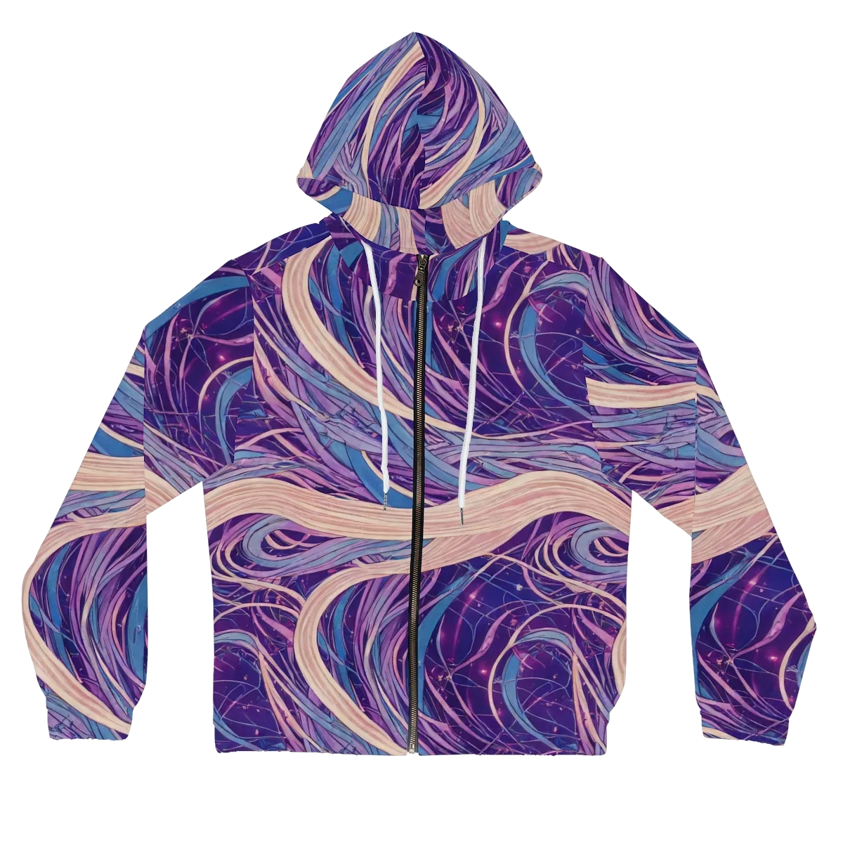 Moonlit Filament on Women's Full-Zip Hoodie — Front