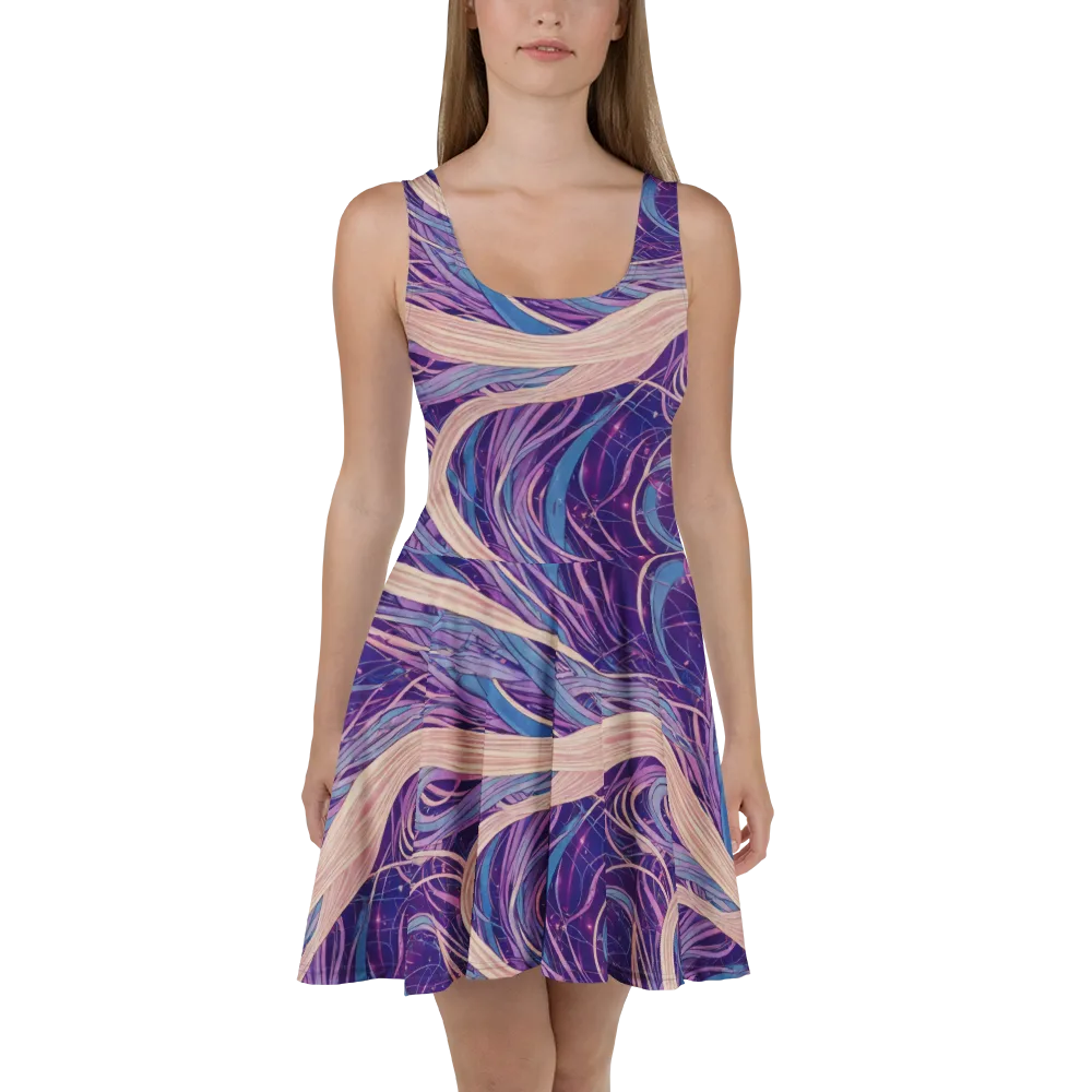 Moonlit Filament on Skater Dress — Front