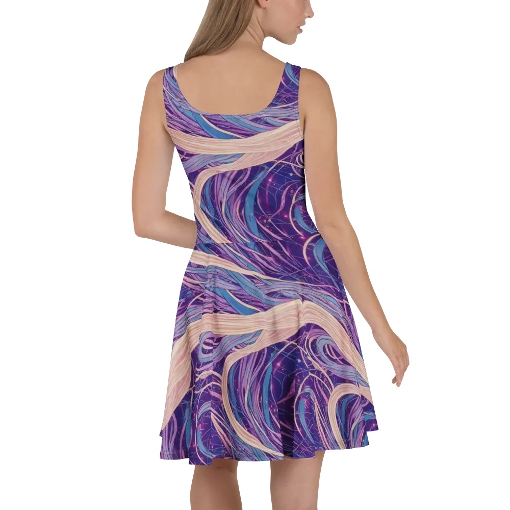 Moonlit Filament on Skater Dress — Back