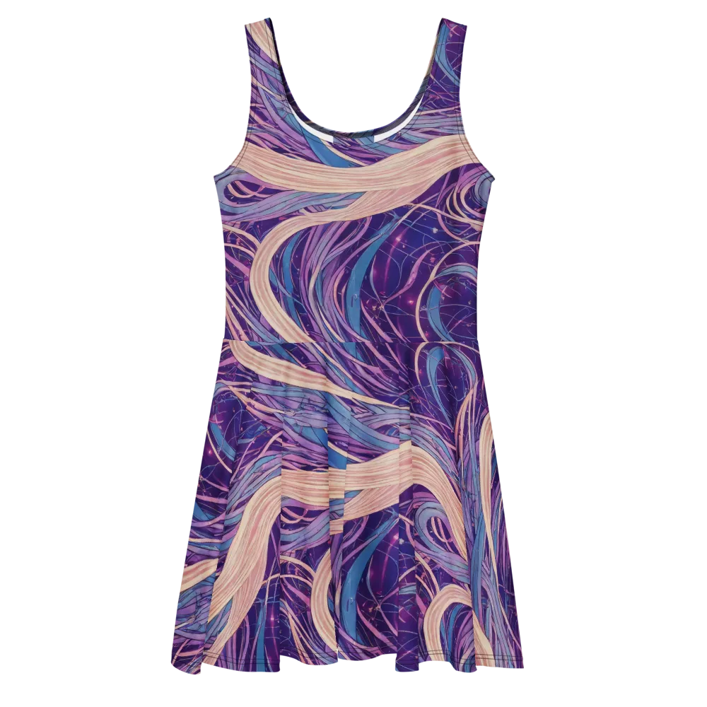 Moonlit Filament on Skater Dress — Front