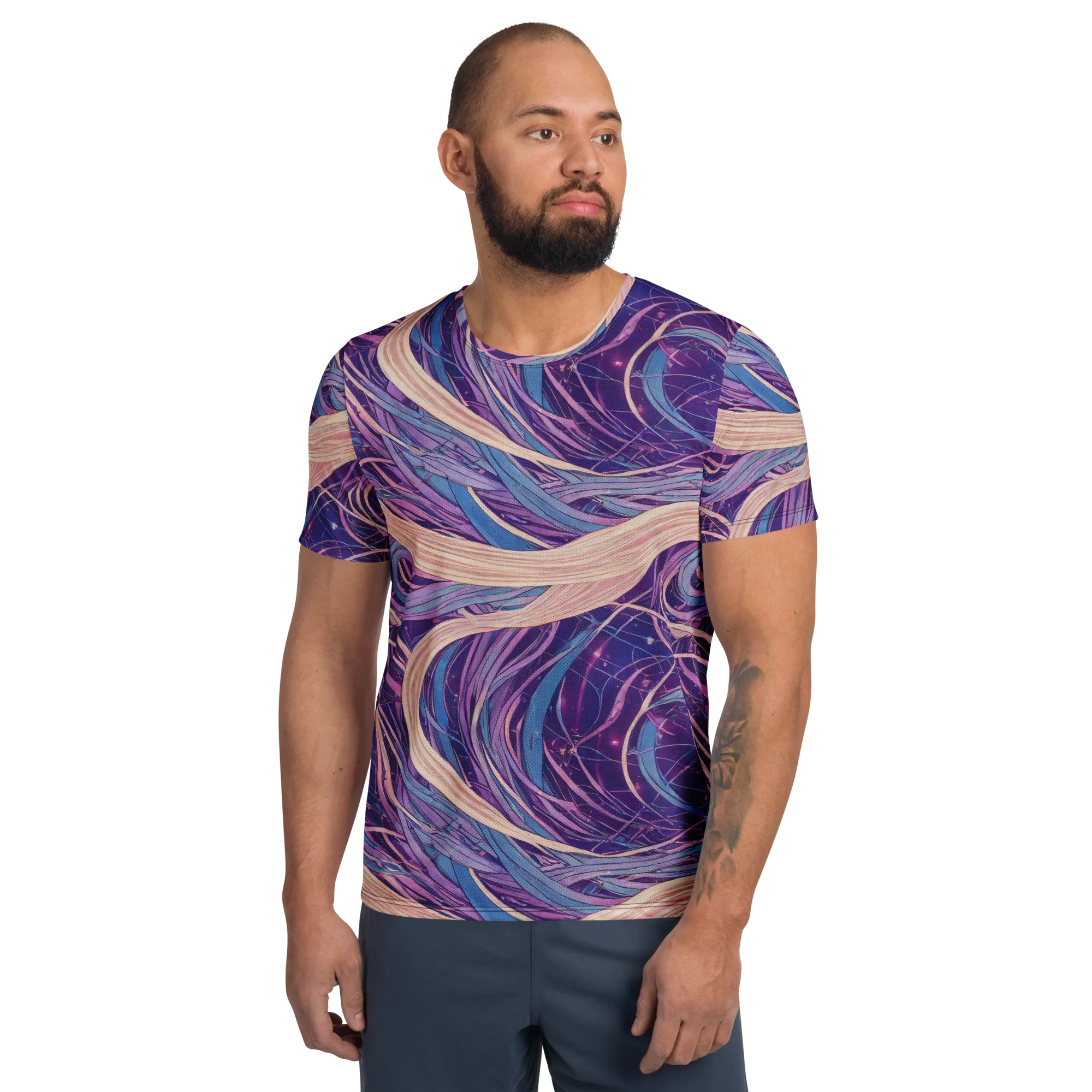 Moonlit Filament on Men's Athletic T-Shirt — Front