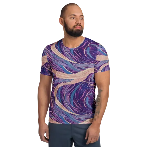 Moonlit Filament on a Men's Athletic T-Shirt