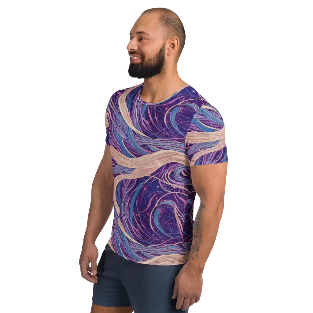 Moonlit Filament on Men's Athletic T-Shirt — Left