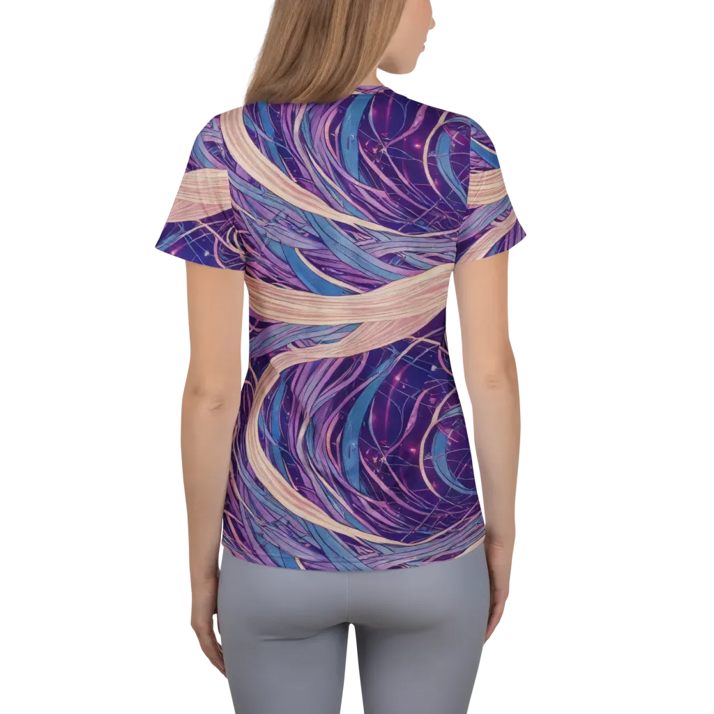 Moonlit Filament on Women's Athletic T-Shirt — Back