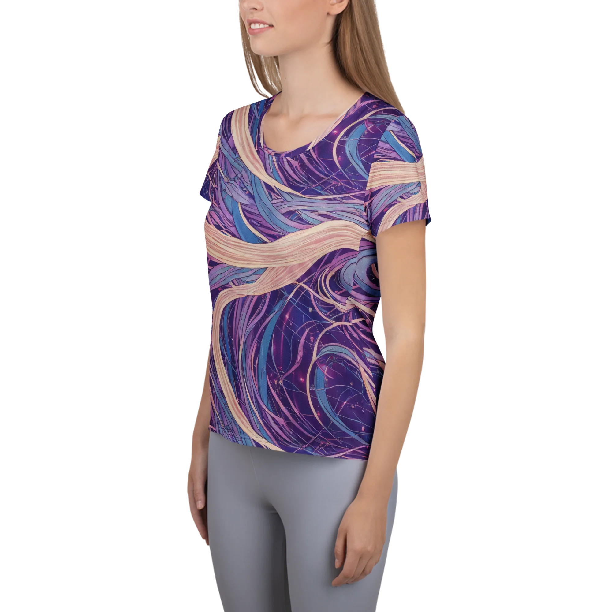 Moonlit Filament on Women's Athletic T-Shirt — Left