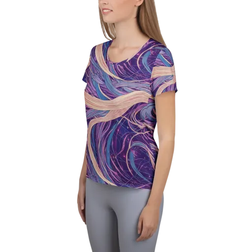 Moonlit Filament on a Women's Athletic T-Shirt