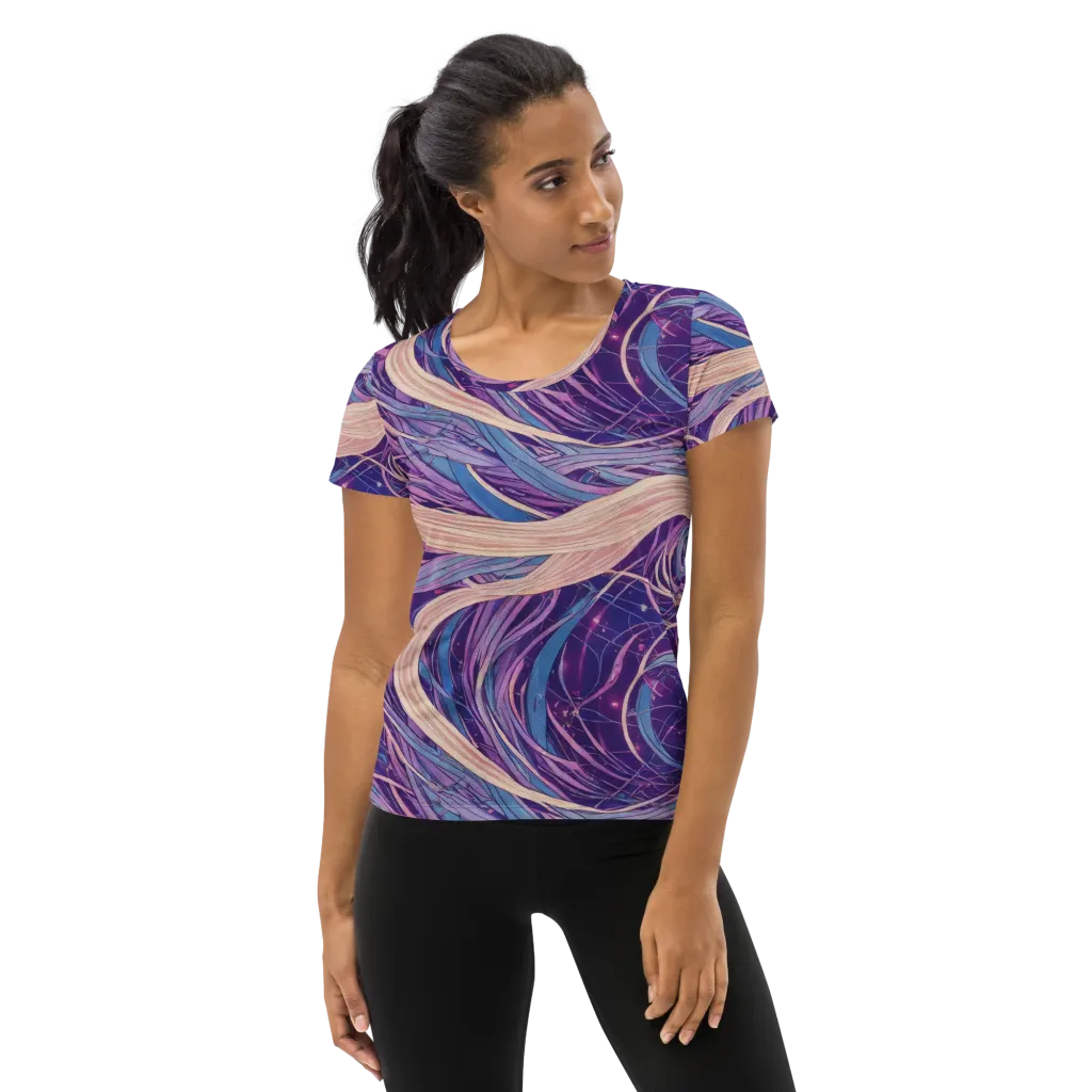 Moonlit Filament on Women's Athletic T-Shirt — Front