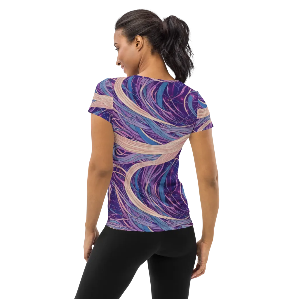Moonlit Filament on Women's Athletic T-Shirt — Back