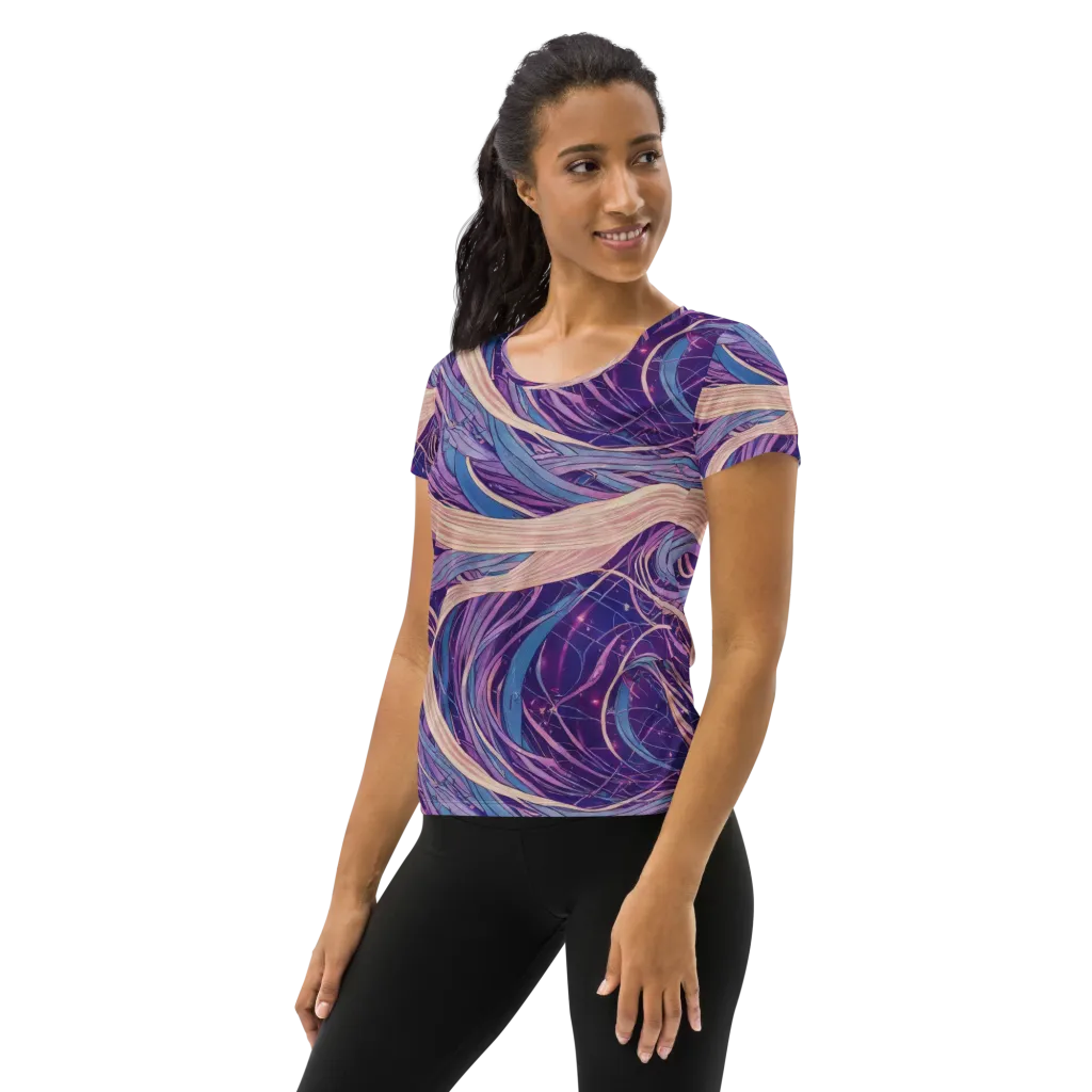 Moonlit Filament on Women's Athletic T-Shirt — Left