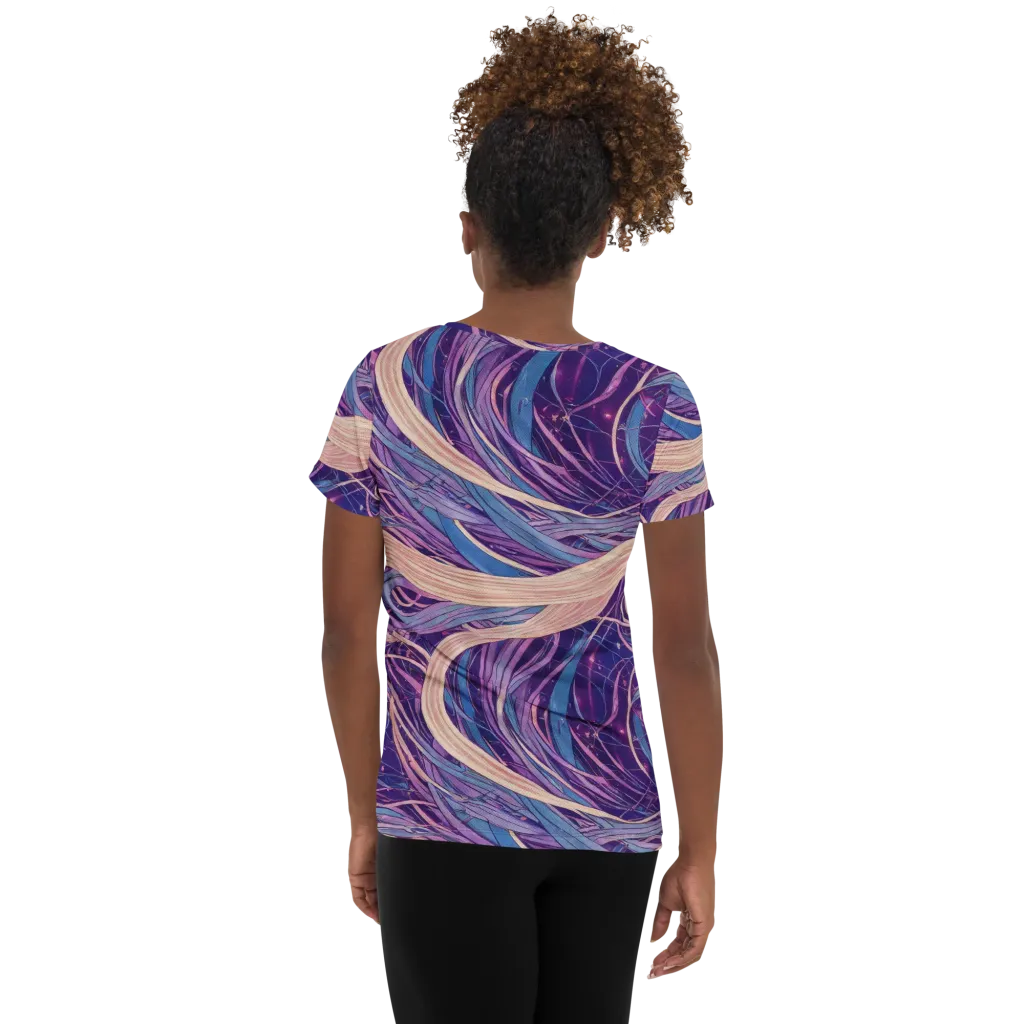 Moonlit Filament on Women's Athletic T-Shirt — Back