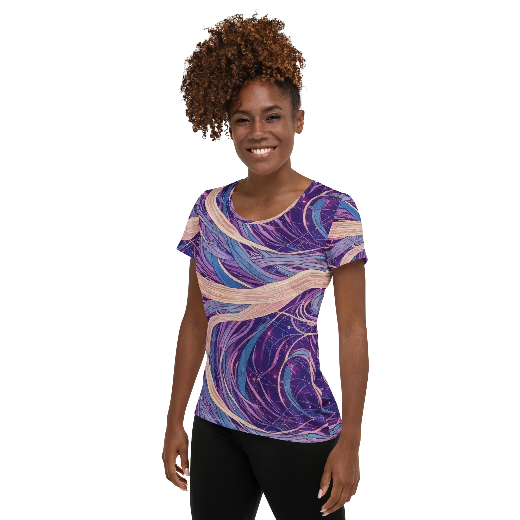 Moonlit Filament on Women's Athletic T-Shirt — Left