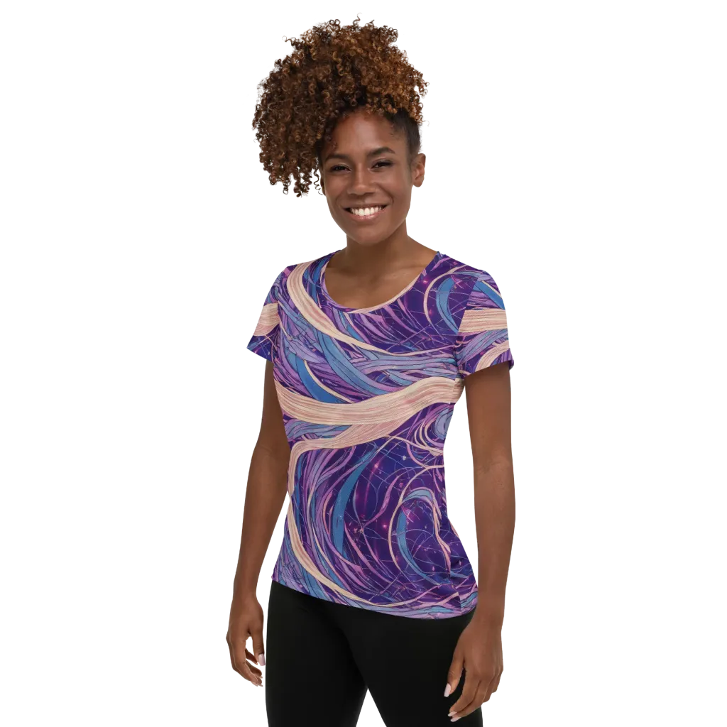 Moonlit Filament on Women's Athletic T-Shirt — Left