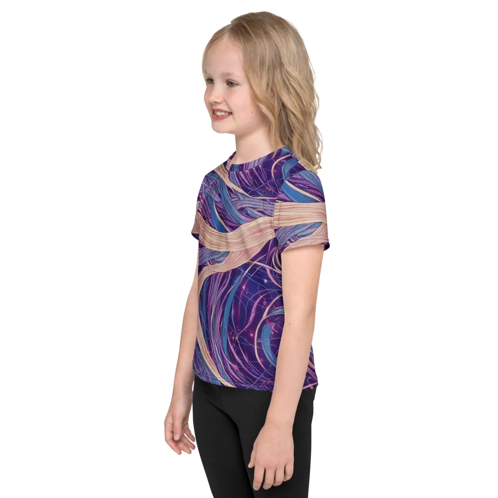 Moonlit Filament on Kids Crew Neck T-Shirt — Left