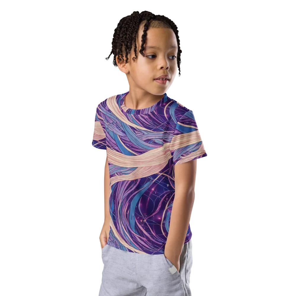 Moonlit Filament on Kids Crew Neck T-Shirt — Left Front