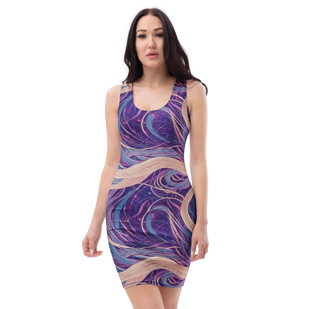 Moonlit Filament on Bodycon Dress — Front