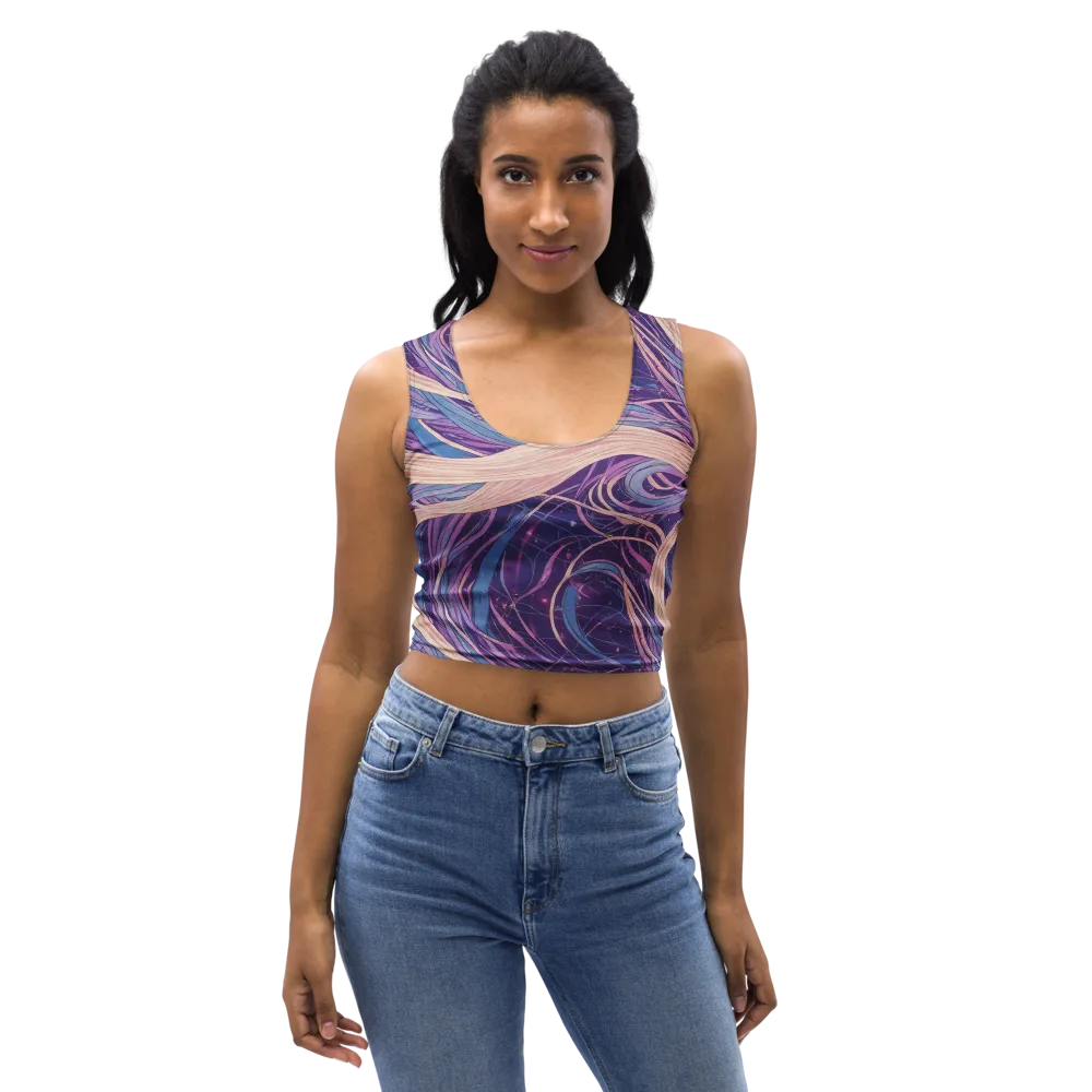 Moonlit Filament on Crop Top — Front