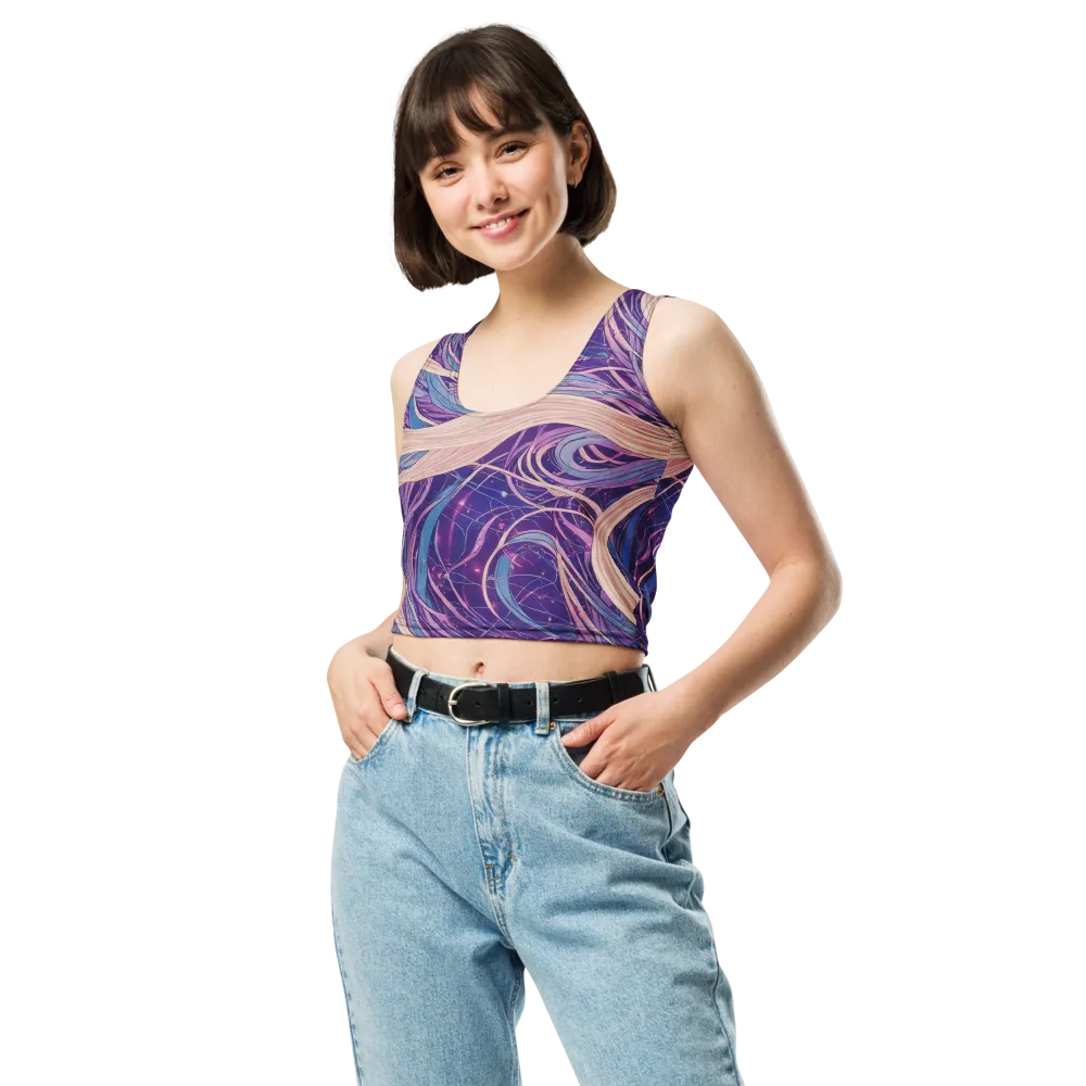 Moonlit Filament on Crop Top — Front
