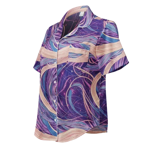 Moonlit Filament on a Women's Short Sleeve Pajama Top