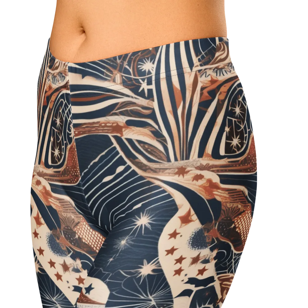 Midnight Meridian on Capri Leggings — Zoomed-in