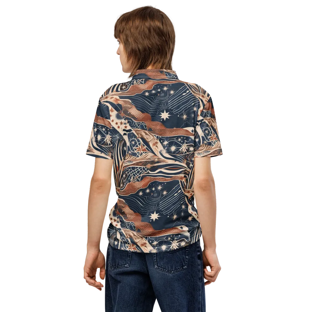 Midnight Meridian on Men's Slim Fit Polo Shirt — Back