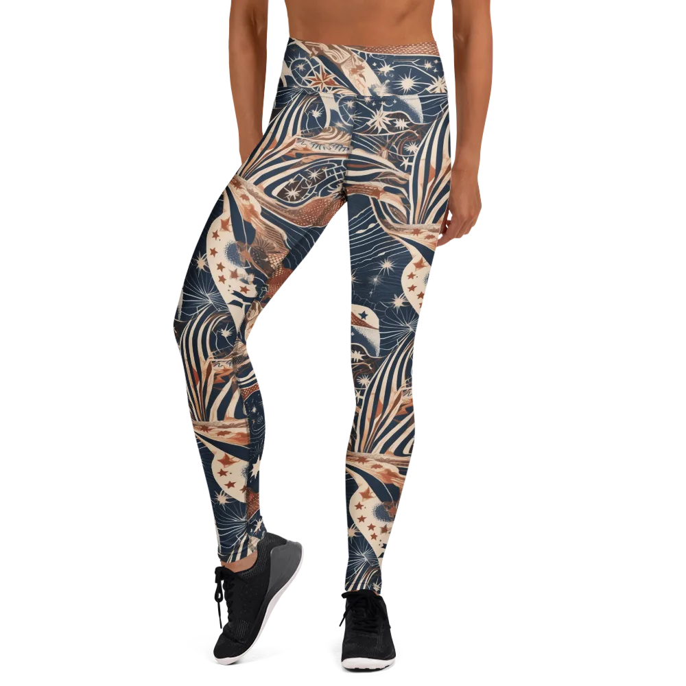Midnight Meridian on Yoga Leggings — Front