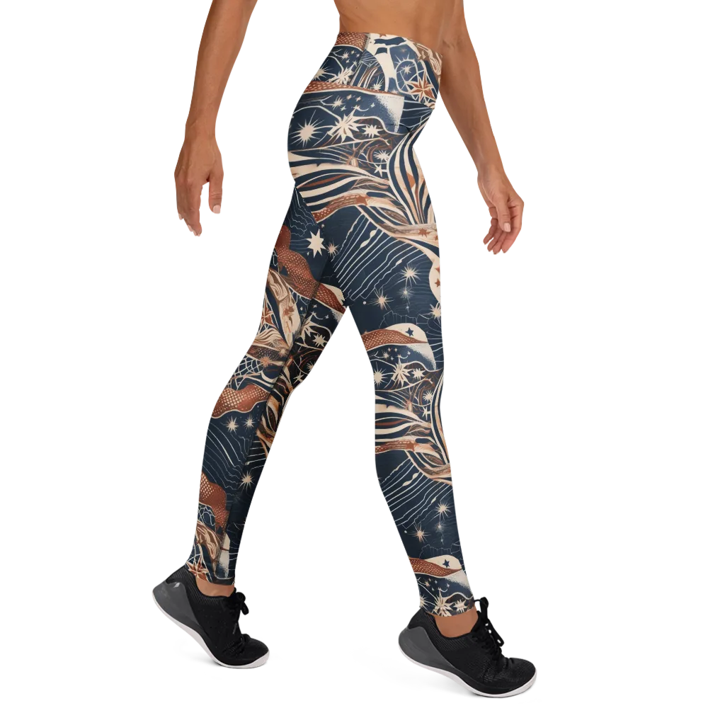 Midnight Meridian on Yoga Leggings — Right