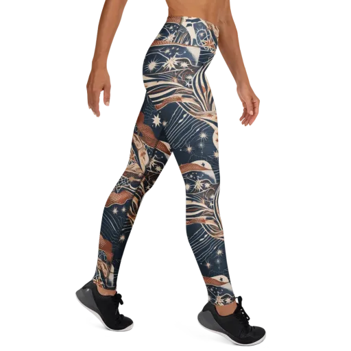Midnight Meridian on a Yoga Leggings