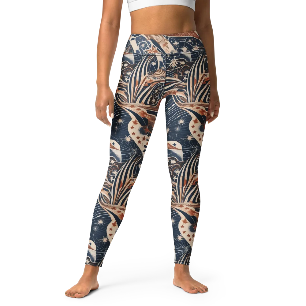 Midnight Meridian on Yoga Leggings — Front