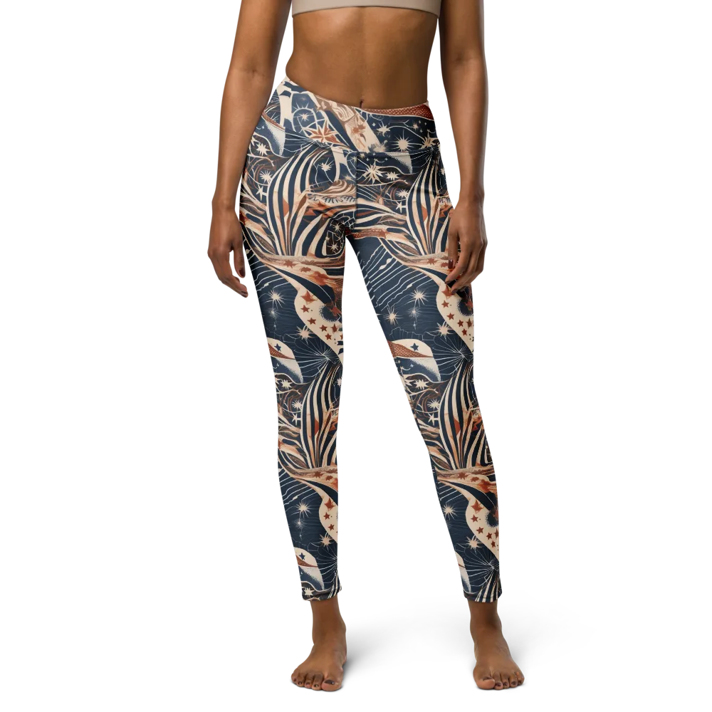 Midnight Meridian on Yoga Leggings — Front