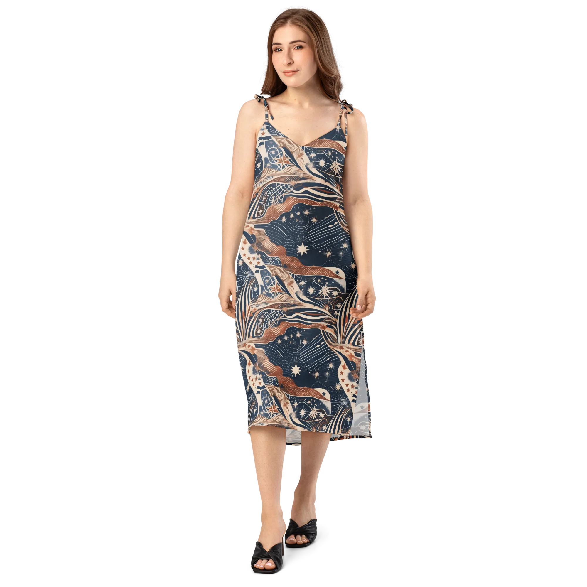 Midnight Meridian on Slip Dress — Front
