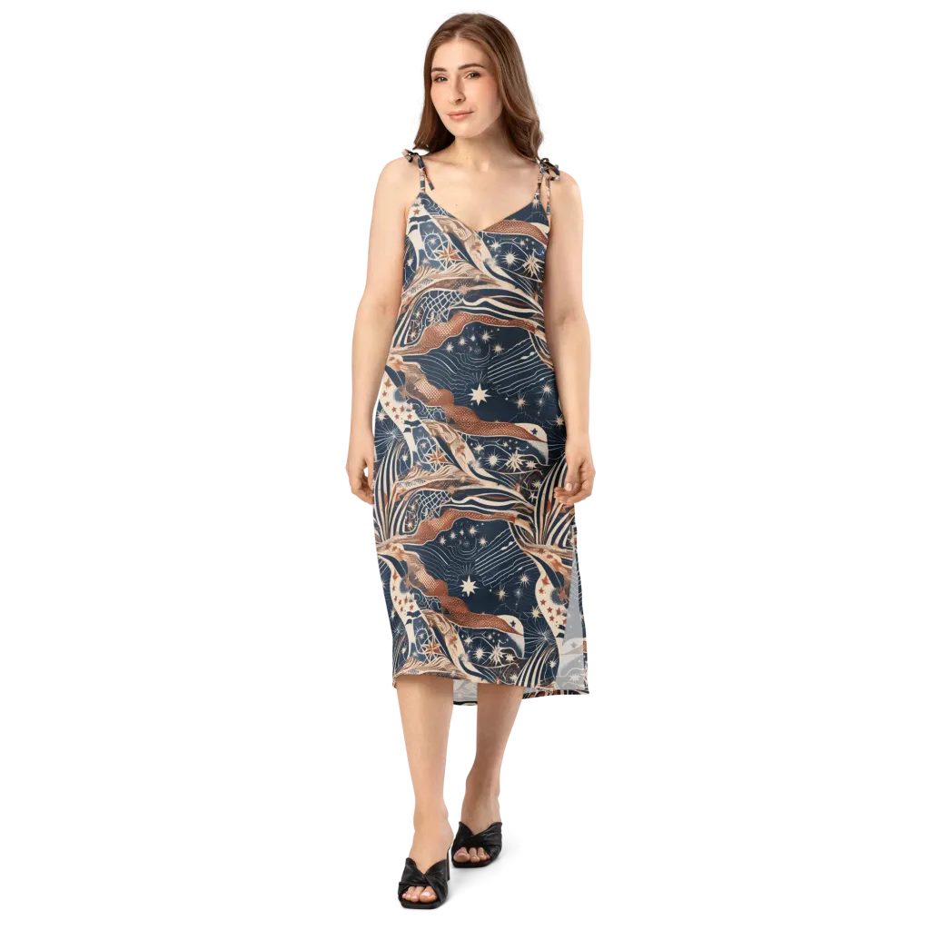Midnight Meridian on Slip Dress — Front