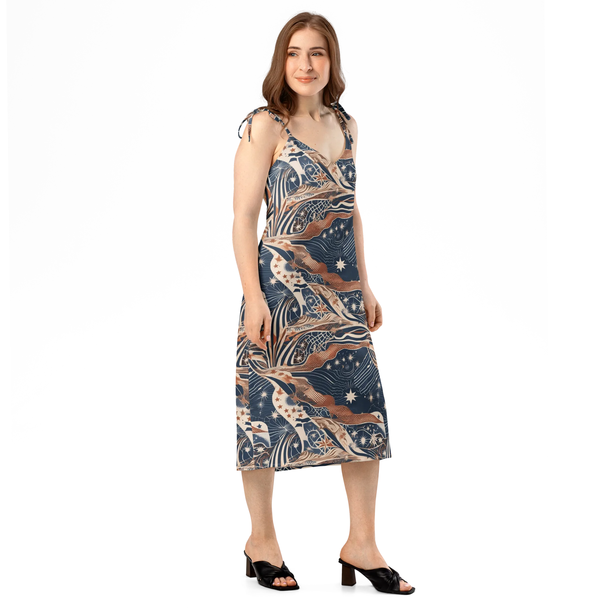 Midnight Meridian on Slip Dress — Right Front