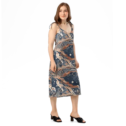 Midnight Meridian on a Slip Dress