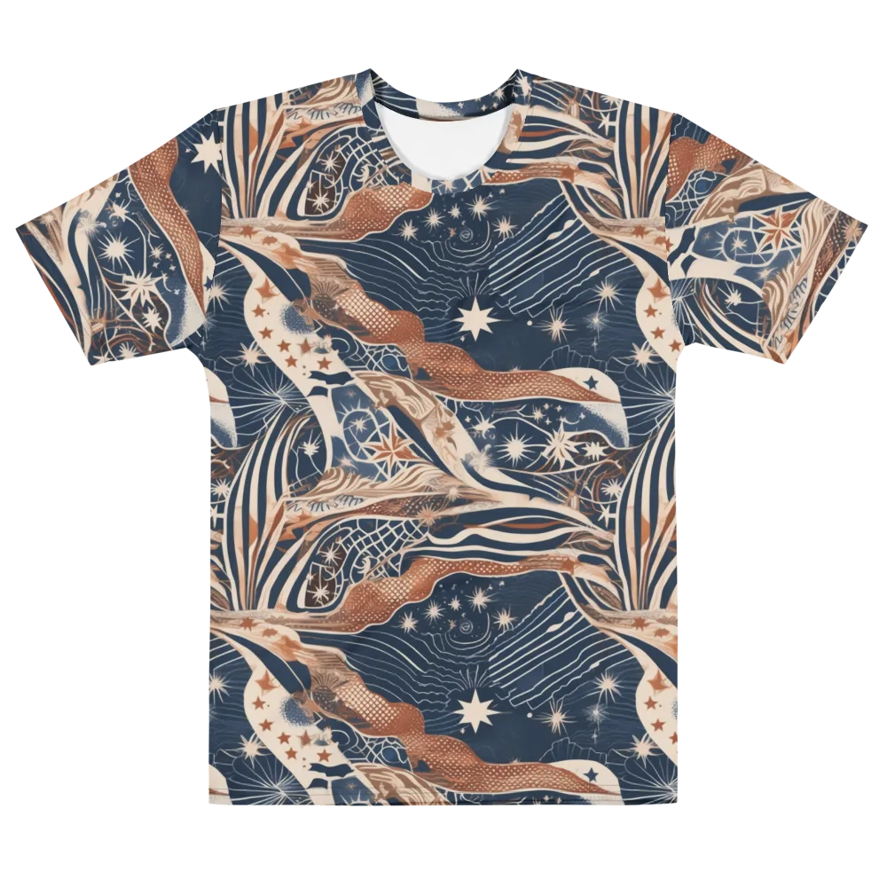 Midnight Meridian on Men's Cotton Crew Neck T-Shirt — Front