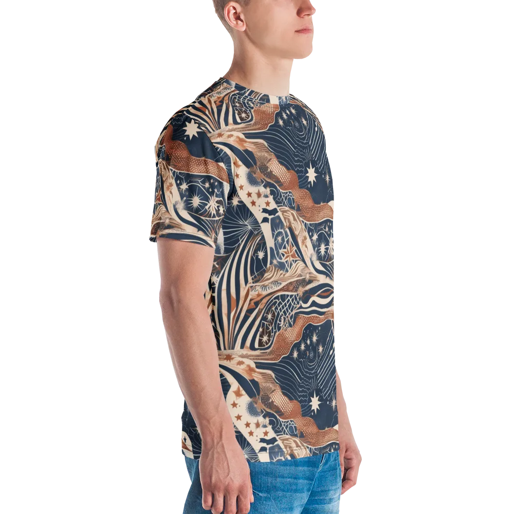 Midnight Meridian on Men's Crew Neck T-Shirt — Right