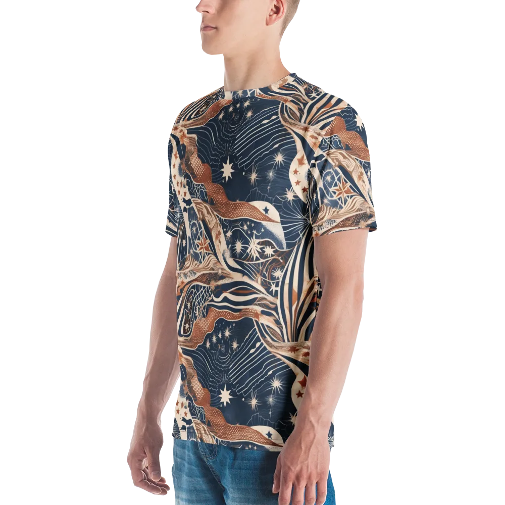 Midnight Meridian on Men's Crew Neck T-Shirt — Left